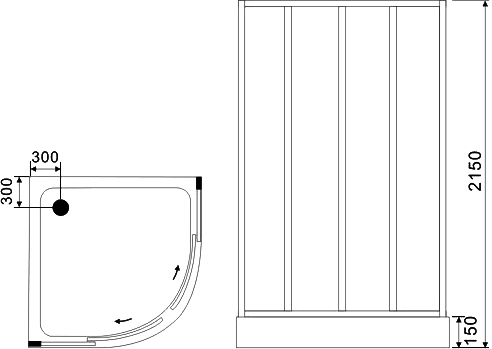 Душевая кабина Black&White Galaxy 90x90 (G8501 900)