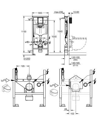 Монтажная рама для подвесного унитаза Grohe Rapid SL (39112001)
