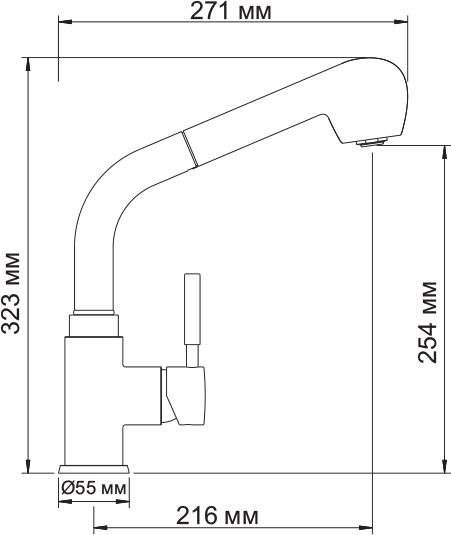 Смеситель для кухонной мойки Wasserkraft Main (4166)