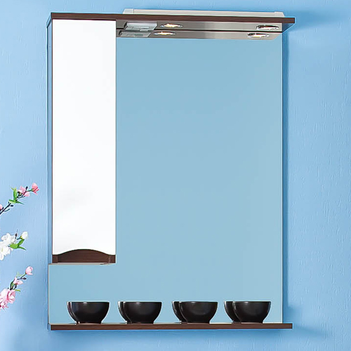 Зеркало-шкаф Бриклаер Токио 80 L венге, белый глянец