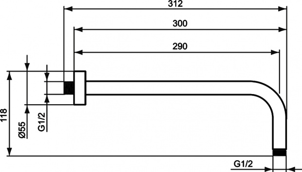 Душевой кронштейн Ideal Standard IdealRain (B9444AA)