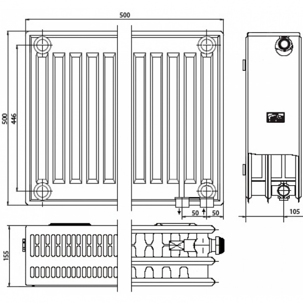 Радиатор стальной Kermi FKV (FTV330500501R2K)