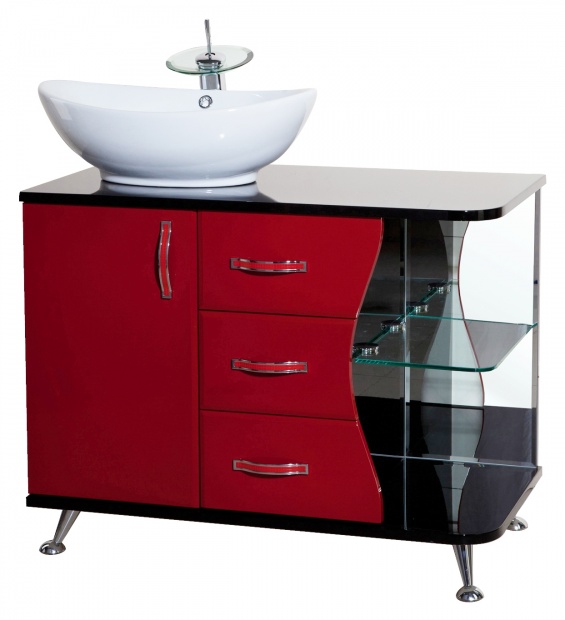 Комплект мебели Bellezza Рио 90 L красная с черным