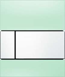 Клавиша смыва TECE Square Urinal 9242803 зеленое стекло, кнопка белая
