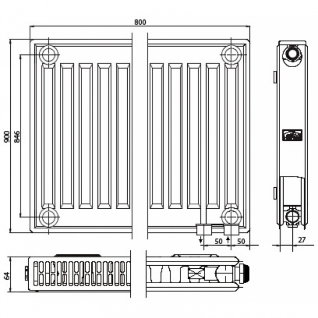 Радиатор стальной Kermi FKV (FKV 120908)