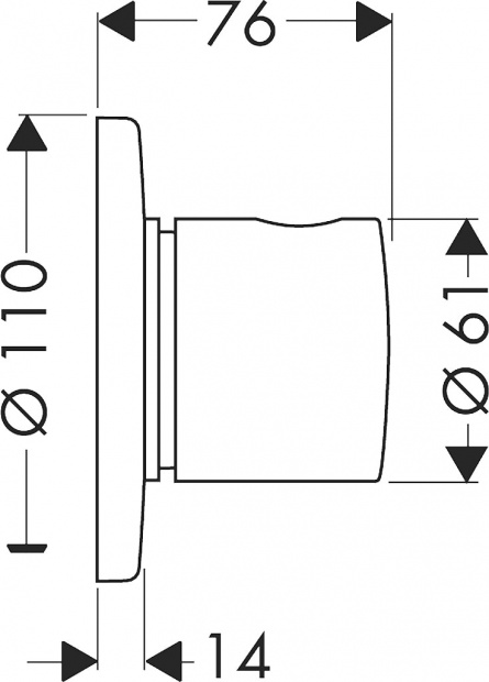 Внешняя часть запорно-переключающего вентиля для ванны с душем HANSGROHE TRIO/QUATTRO S (15932000)