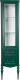 Шкаф-пенал ValenHouse Эстетика L, витрина, зеленый, ручки хром