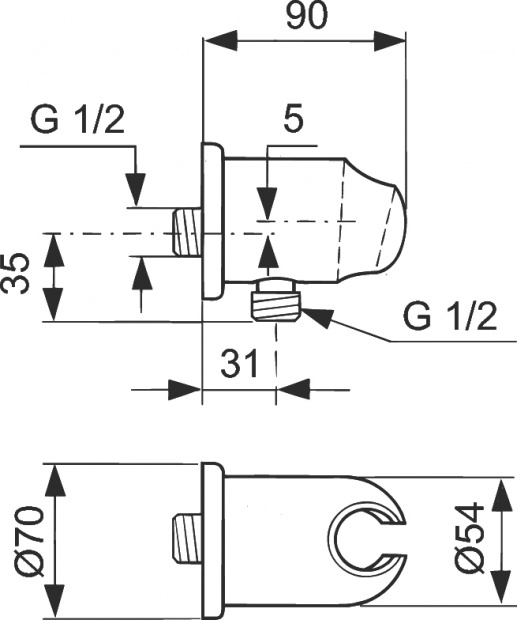 Душевой комплект Ideal Standard Alpha (BD003AA)