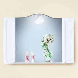 Зеркало-шкаф Бриклаер Лючия 120 белый глянцевый