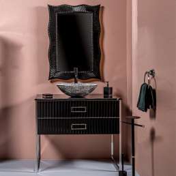 Комплект мебели Armadi Art Monaco 100 столешницей из мрамора черная, хром