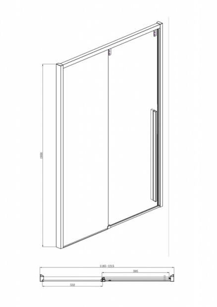 Душевая дверь Bravat Slim Line 120х6х195 (BD120.4105A)