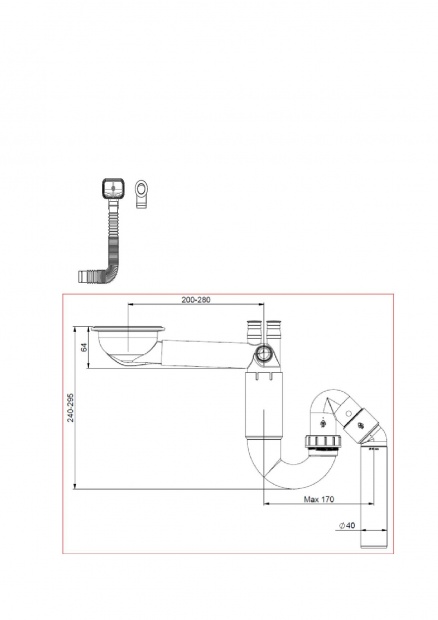 Cифон для кухонной мойки PREVEX P-LOC (PL1-D9CR5-SANT-01)
