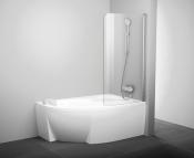 Душевая шторка на ванну RAVAK Chrome 150x85 левая (7QLM0100Y1)стекло Transparent