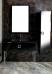 Тумба с раковиной Armadi Art Lucido 100 глянцевая черная, раковина 852-100-B, ножки хром - фото №2