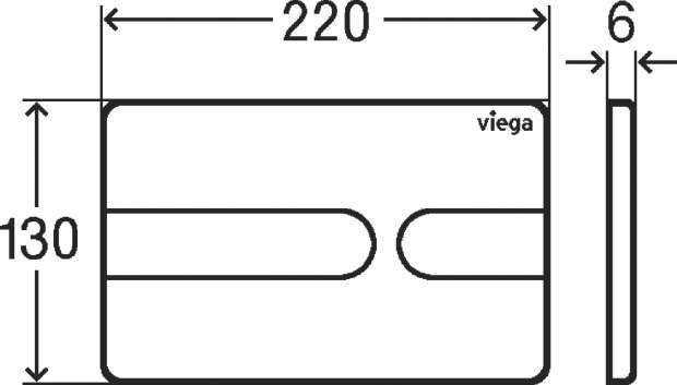 Клавиша смыва Viega Prevista 8613.1 нержавеющая сталь