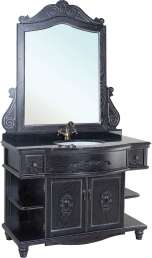 Комплект мебели Bellezza Аврора 115 черная патина серебро
