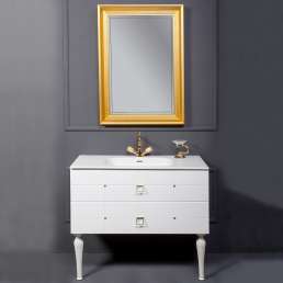 Комплект мебели Armadi Art Vallessi Avangarde Piazza 100 белая, с раковиной-столешницей