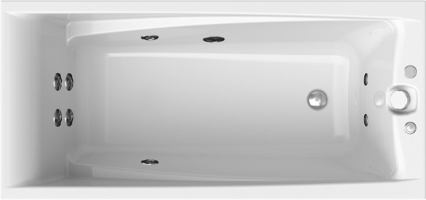 Акриловая ванна Radomir Vannesa Massage Фелиция 160х75, с гидромассажем и каркасом, экран с рисунком, классик