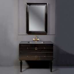 Комплект мебели Armadi Art Vallessi Avangarde Piazza 100 черная, с раковиной-столешницей