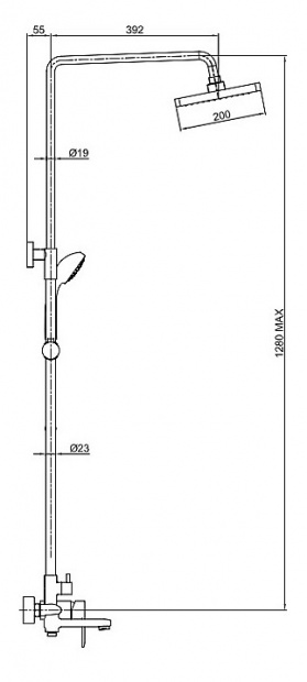 Душевая стойка BRAVAT OPAL (F6125183CP-A1-RUS)