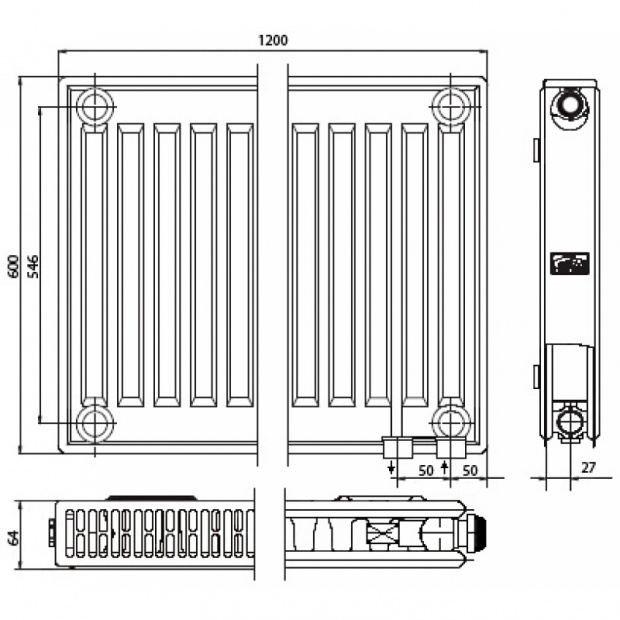 Радиатор стальной Kermi FKV (FTV120601201R2K)