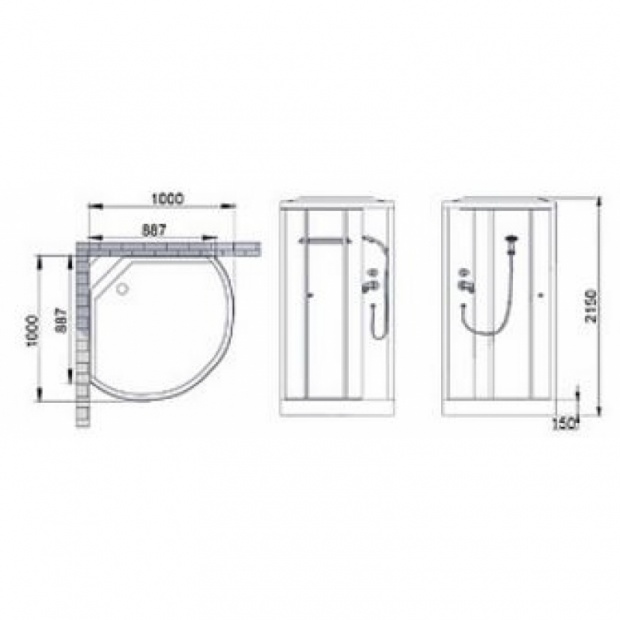 Душевая кабина Bolu Sektors 100x100x215 (BL-113/100n)