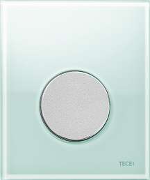 Клавиша смыва TECE Loop Urinal 9242652 зеленое стекло, кнопка хром матовый
