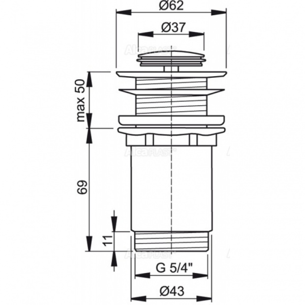 Донный клапан для раковины ALCA PLAST (A394)