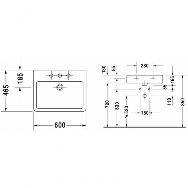 Раковина накладная DURAVIT VERO (0454600000)