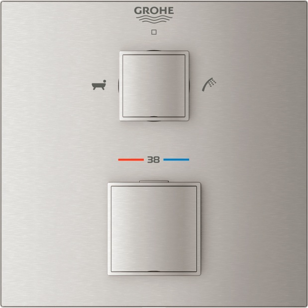Термостат для ванны с душем GROHE GROHTHERM CUBE 24155DC0 сталь