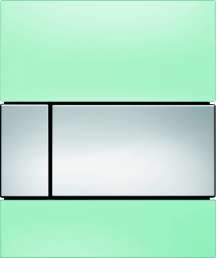 Клавиша смыва TECE Square Urinal 9242805 зеленое стекло, кнопка хром