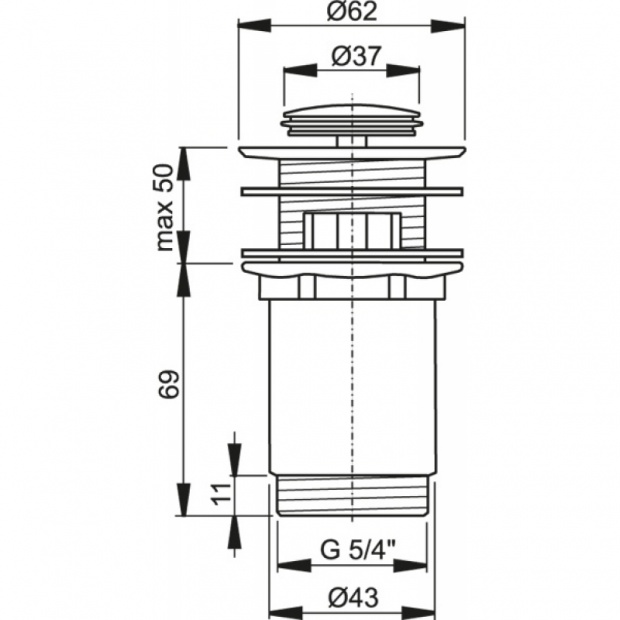 Донный клапан для раковины ALCA PLAST (A391)