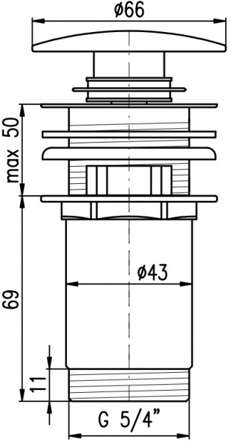 Донный клапан для раковины RAV SLEZAK (MD0484)