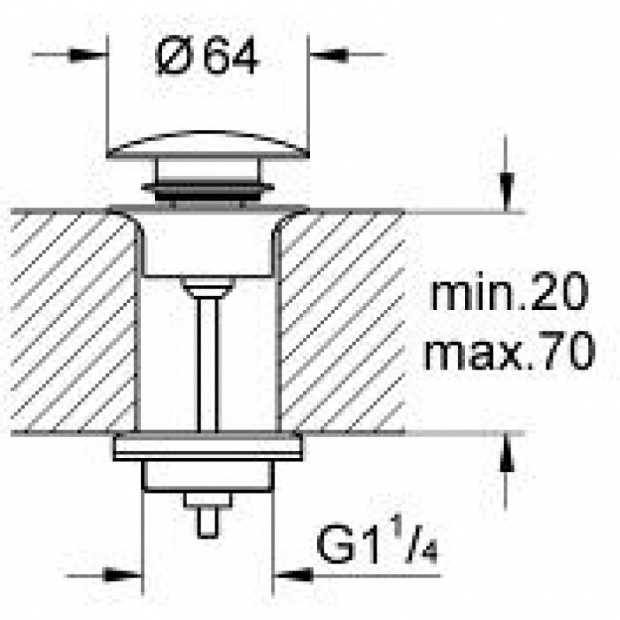 Донный клапан для раковины GROHE (65807000)