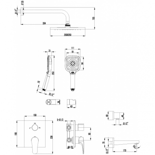 Душевой комплект LEMARK SHIFT (LM4322C)