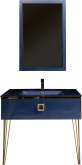 Комплект мебели Armadi Art Lucido 100, насыщенный синий, раковина 852-100-BL, ножки золото