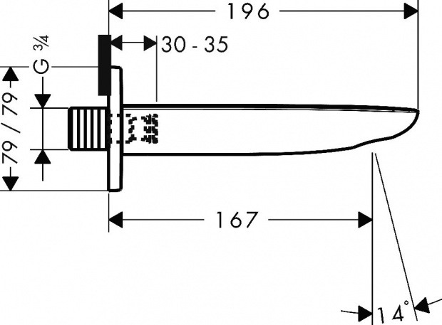 Излив для встраиваемой системы HANSGROHE PURA VIDA (15412000)