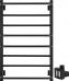 Полотенцесушитель электрический Secado Модена 2 80х50, ТЭН квадратный скрытый, черный матовый, R - фото №1
