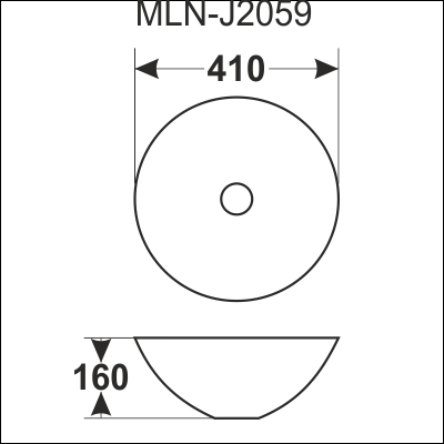 Раковина накладная MELANA (800-J2059)