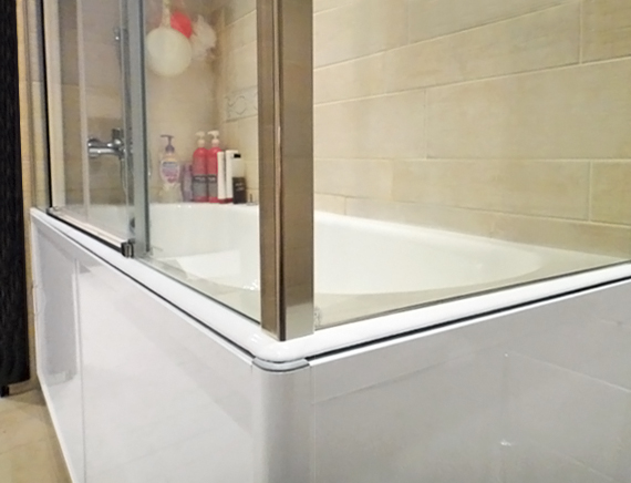 Шторка на ванну GuteWetter Slide Part GV-865 левая 200x80 см стекло бесцветное, профиль хром