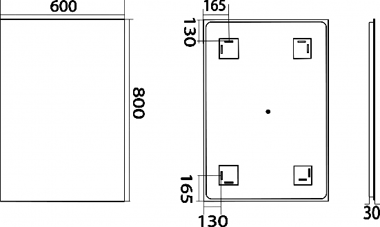 Зеркало Misty Неон 1 LED 60x80, сенсор на зеркале