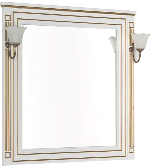 Зеркало Aquanet Паола 90 белое, золото