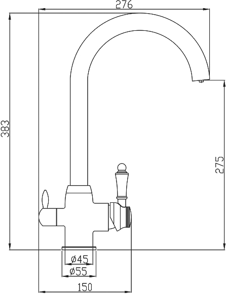 Смеситель для кухонной мойки Steel Hammer (SH 723 BRONZE)