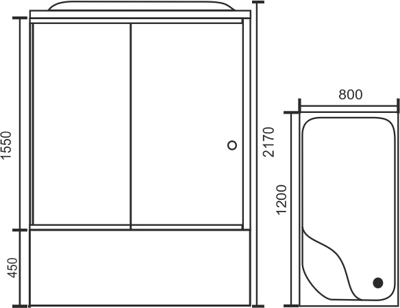 Душевая кабина гидромассажная Royal Bath 120X80 (RB 8120BP2-C L) L