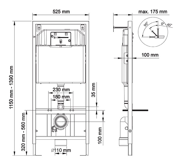 Инсталляция для подвесного унитаза BERGES WASSERHAUS NOVUM (040221)