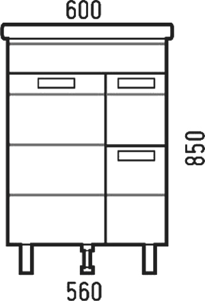 Тумба с раковиной Corozo Денвер 60, напольная