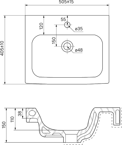 Раковина IDDIS Wash Basin 50