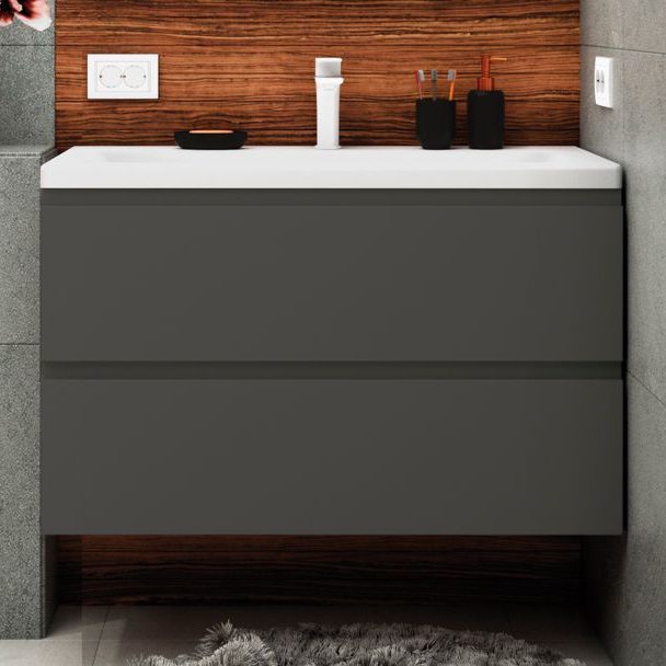Комплект мебели Art&Max Bianchi 90, подвесная, серый матовый
