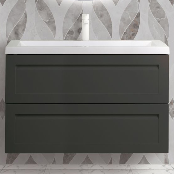 Комплект мебели Art&Max Platino 90, подвесная, серый матовый
