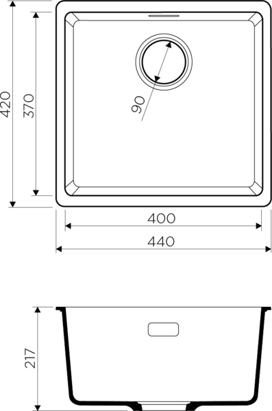 Мойка кухонная Omoikiri Kata 44-U-BE (4993401) ваниль